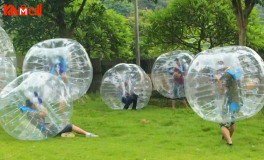play mini zorb ball with others